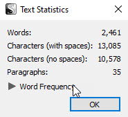 Scrivener Text Statistics